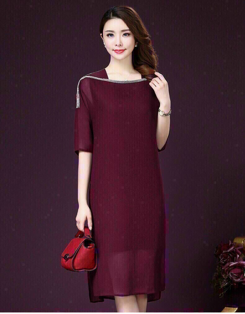 Đầm Voan Suông Kết Đá - HN929
